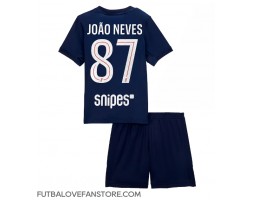 Paris Saint-Germain Joao Neves #87 Domáci Detský futbalový dres 2025-26 Krátky Rukáv (+ trenírky)